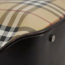 BURBERRY Nova Check Hand Bag PVC Beige Auth 103523-8