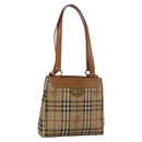 Burberrys Nova Check Shoulder Bag PVC Beige Gold Auth 103531-1