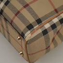 Burberrys Nova Check Shoulder Bag PVC Beige Gold Auth 103531-15