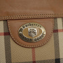 Burberrys Nova Check Shoulder Bag PVC Beige Gold Auth 103531-17