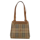 Burberrys Nova Check Shoulder Bag PVC Beige Gold Auth 103531-2