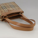 Burberrys Nova Check Shoulder Bag PVC Beige Gold Auth 103531-7