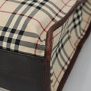 BURBERRY Nova Check Hand Bag Canvas Beige Auth 103534-10