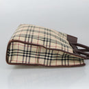 BURBERRY Nova Check Hand Bag Canvas Beige Auth 103534-4
