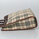 BURBERRY Nova Check Hand Bag Canvas Beige Auth 103534-5