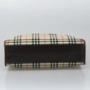 BURBERRY Nova Check Hand Bag Canvas Beige Auth 103534-9