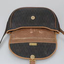 Christian Dior Honeycomb Canvas Shoulder Bag PVC Leather Black Auth 103541-10