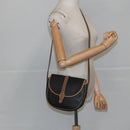 Christian Dior Honeycomb Canvas Shoulder Bag PVC Leather Black Auth 103541-22