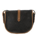 Christian Dior Honeycomb Canvas Shoulder Bag PVC Leather Black Auth 103541-2