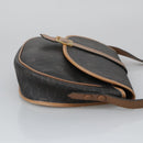 Christian Dior Honeycomb Canvas Shoulder Bag PVC Leather Black Auth 103541-3