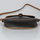 Christian Dior Honeycomb Canvas Shoulder Bag PVC Leather Black Auth 103541-5