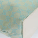 GUCCI GG Canvas Tote Bag Light Blue White gold 002 1099 3444 Auth 103559-11