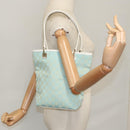 GUCCI GG Canvas Tote Bag Light Blue White gold 002 1099 3444 Auth 103559-23