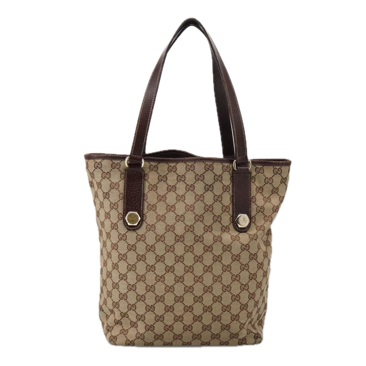 GUCCI GG Canvas Tote Bag Beige Gold 153009 Auth 103578 - 0