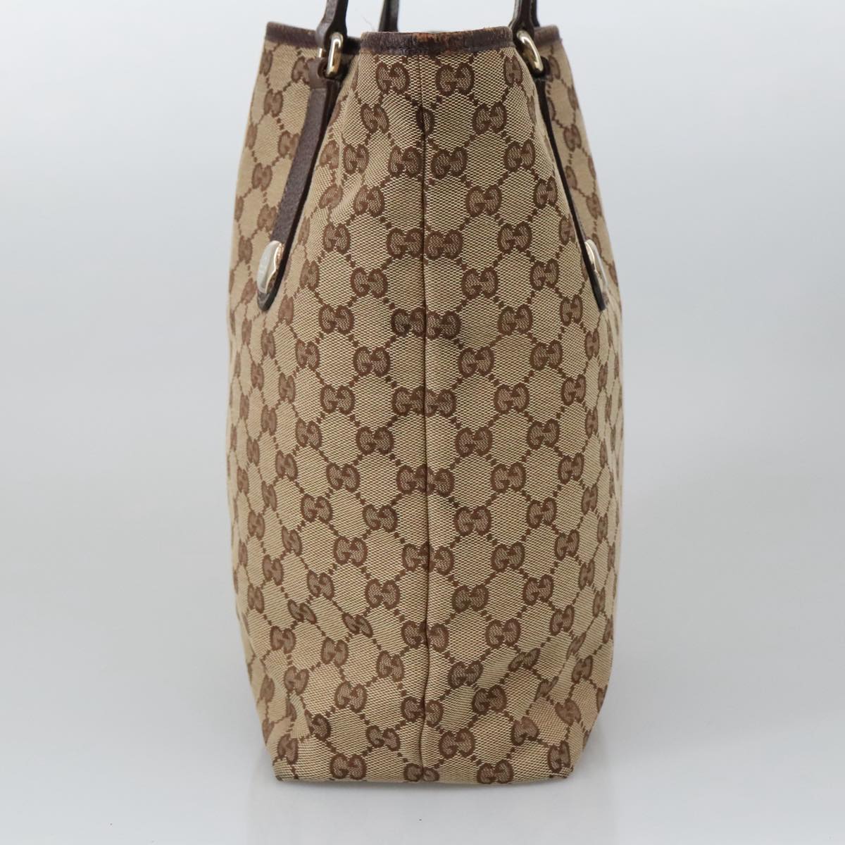 GUCCI GG Canvas Tote Bag Beige Gold 153009 Auth 103578