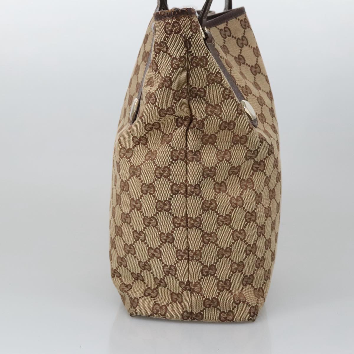 GUCCI GG Canvas Tote Bag Beige Gold 153009 Auth 103578