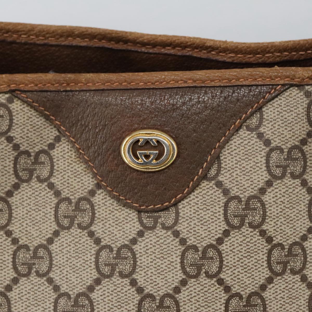 GUCCI GG Supreme Tote Bag PVC Beige 92 02 998 Auth 103591