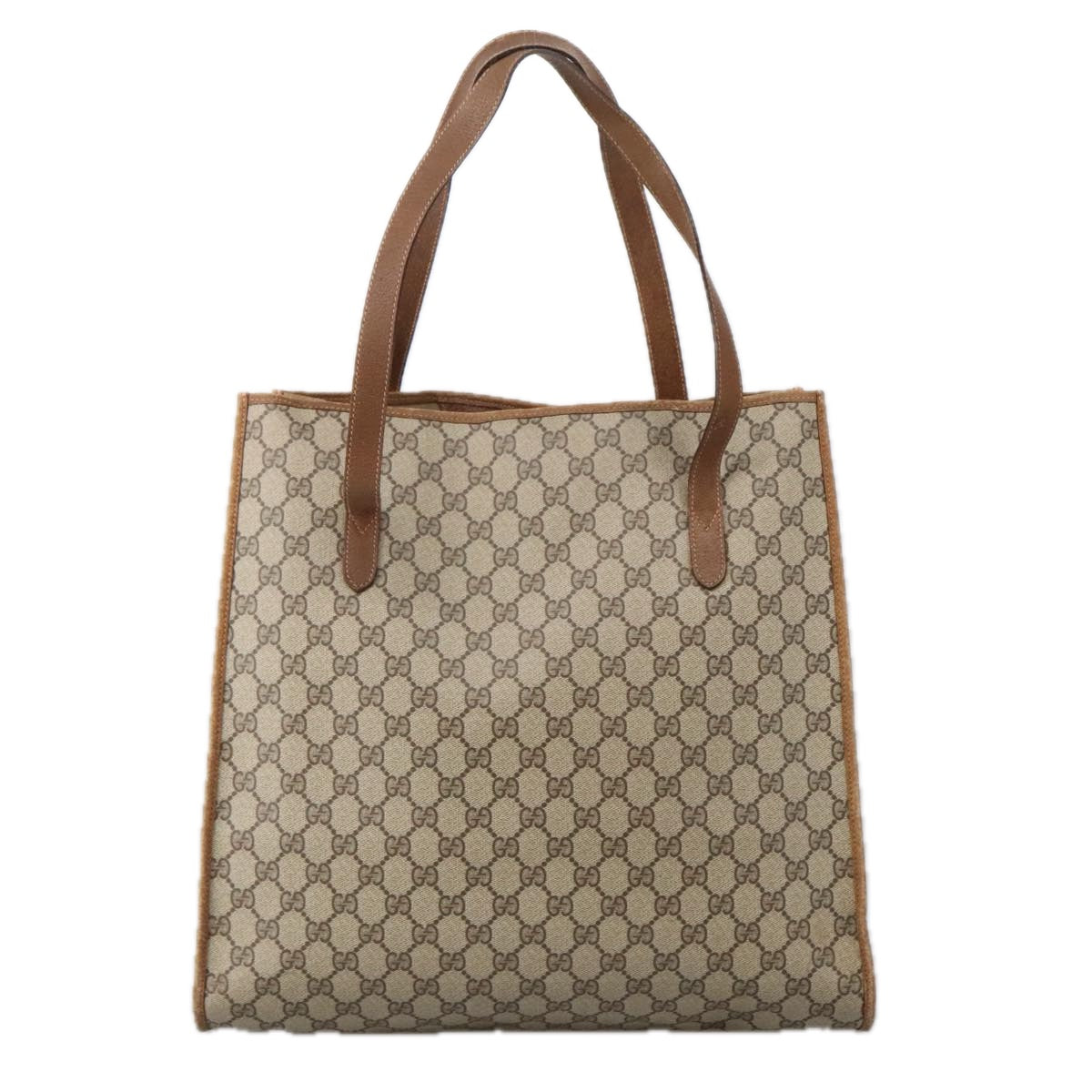 GUCCI GG Supreme Tote Bag PVC Beige 92 02 998 Auth 103591 - 0