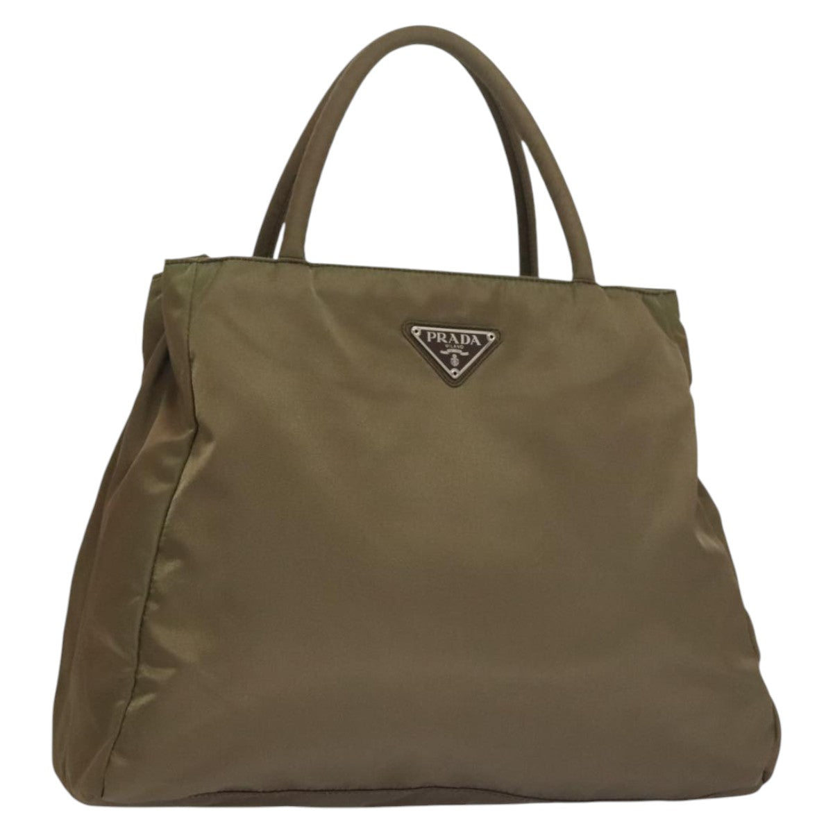 PRADA Hand Bag Nylon Khaki Auth 103593