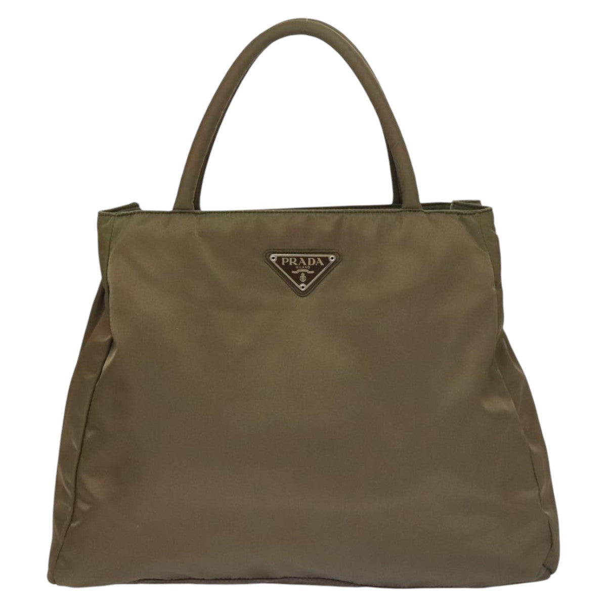 PRADA Hand Bag Nylon Khaki Auth 103593