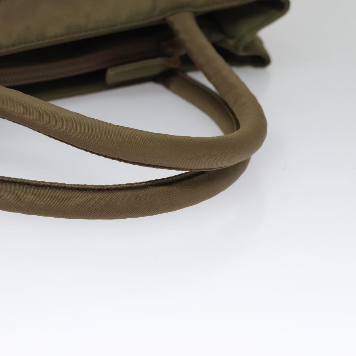 PRADA Hand Bag Nylon Khaki Auth 103593