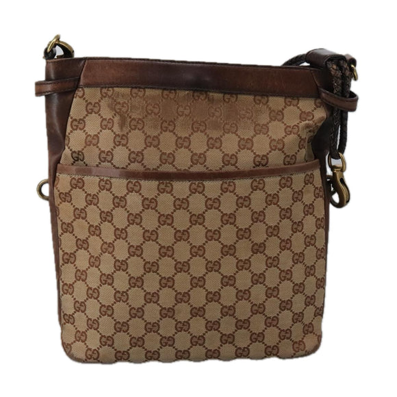 GUCCI GG Canvas Shoulder Bag Beige 109097 Auth 103594