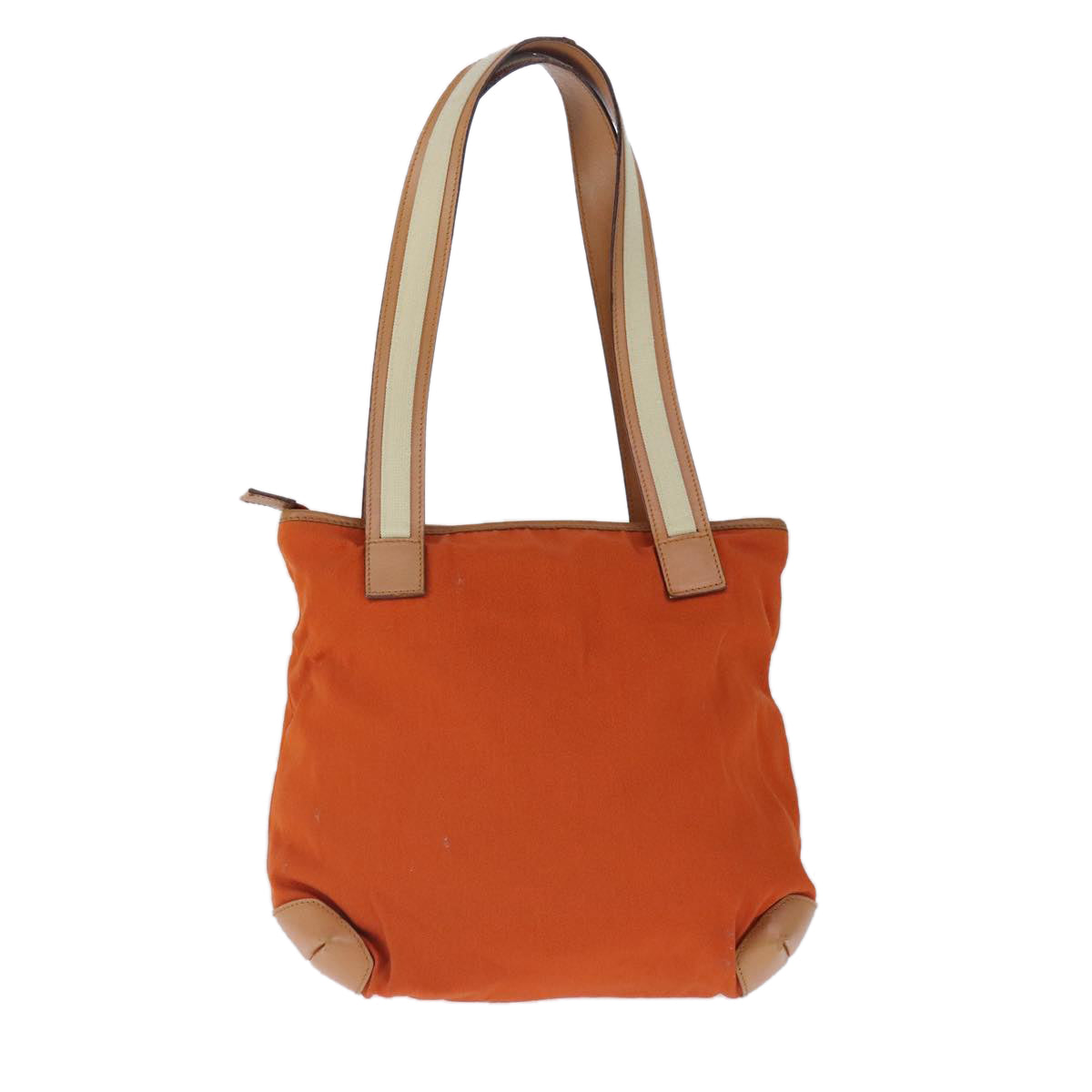 GUCCI Tote Bag Canvas Orange Silver Auth 103634