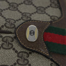 GUCCI GG Supreme Web Sherry Line Shoulder Bag PVC Beige 904 02 047 Auth 103635-17