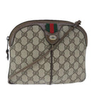 GUCCI GG Supreme Web Sherry Line Shoulder Bag PVC Beige 904 02 047 Auth 103635-1