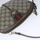 GUCCI GG Supreme Web Sherry Line Shoulder Bag PVC Beige 904 02 047 Auth 103635-6