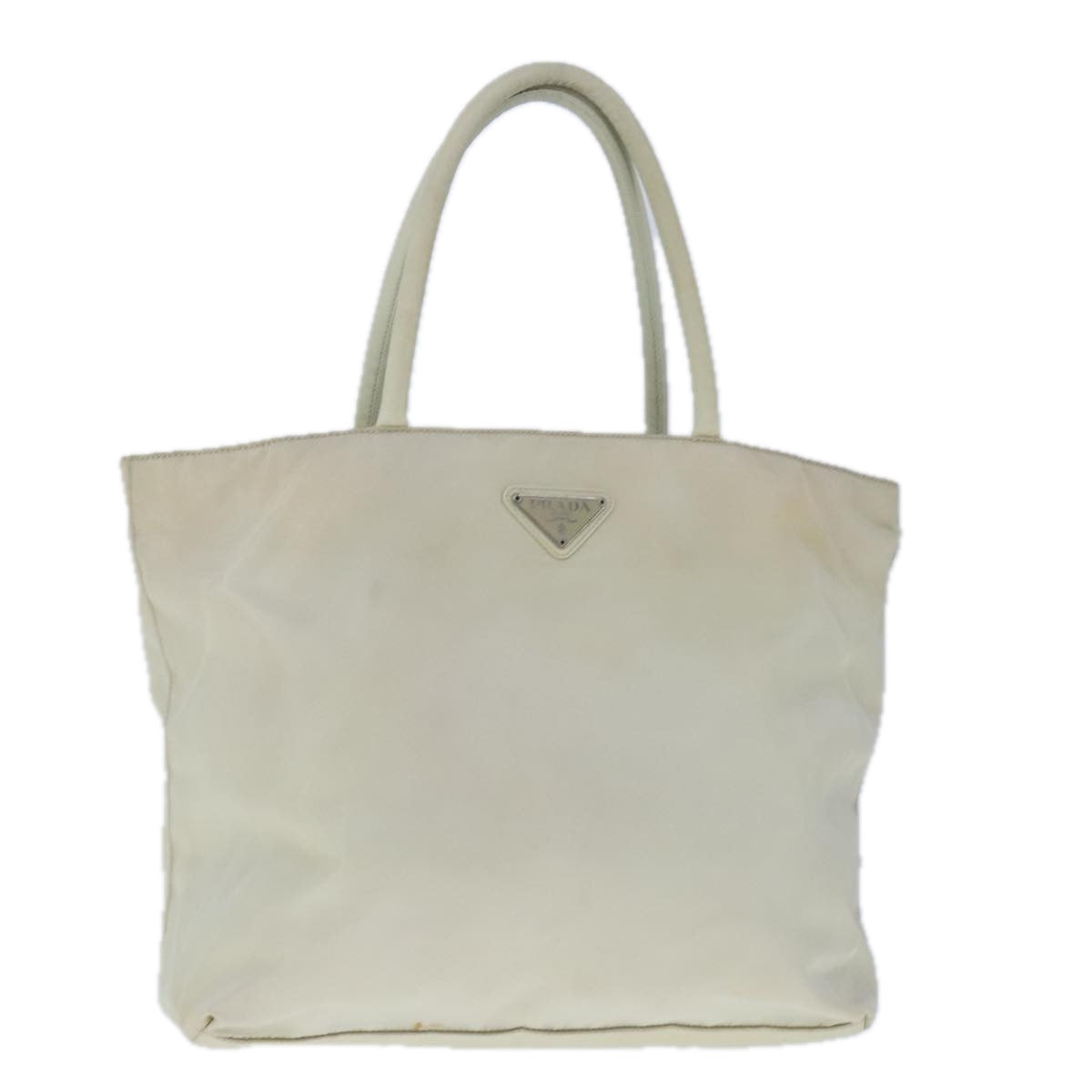 PRADA Tote Bag Nylon White Auth 103636