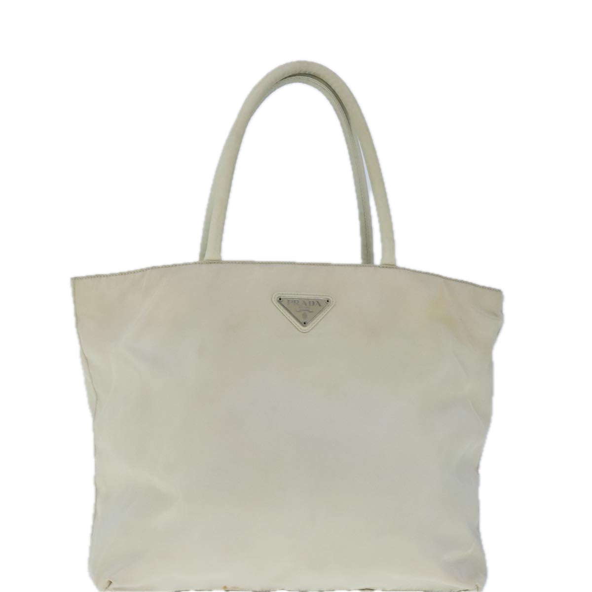 PRADA Tote Bag Nylon White Auth 103636