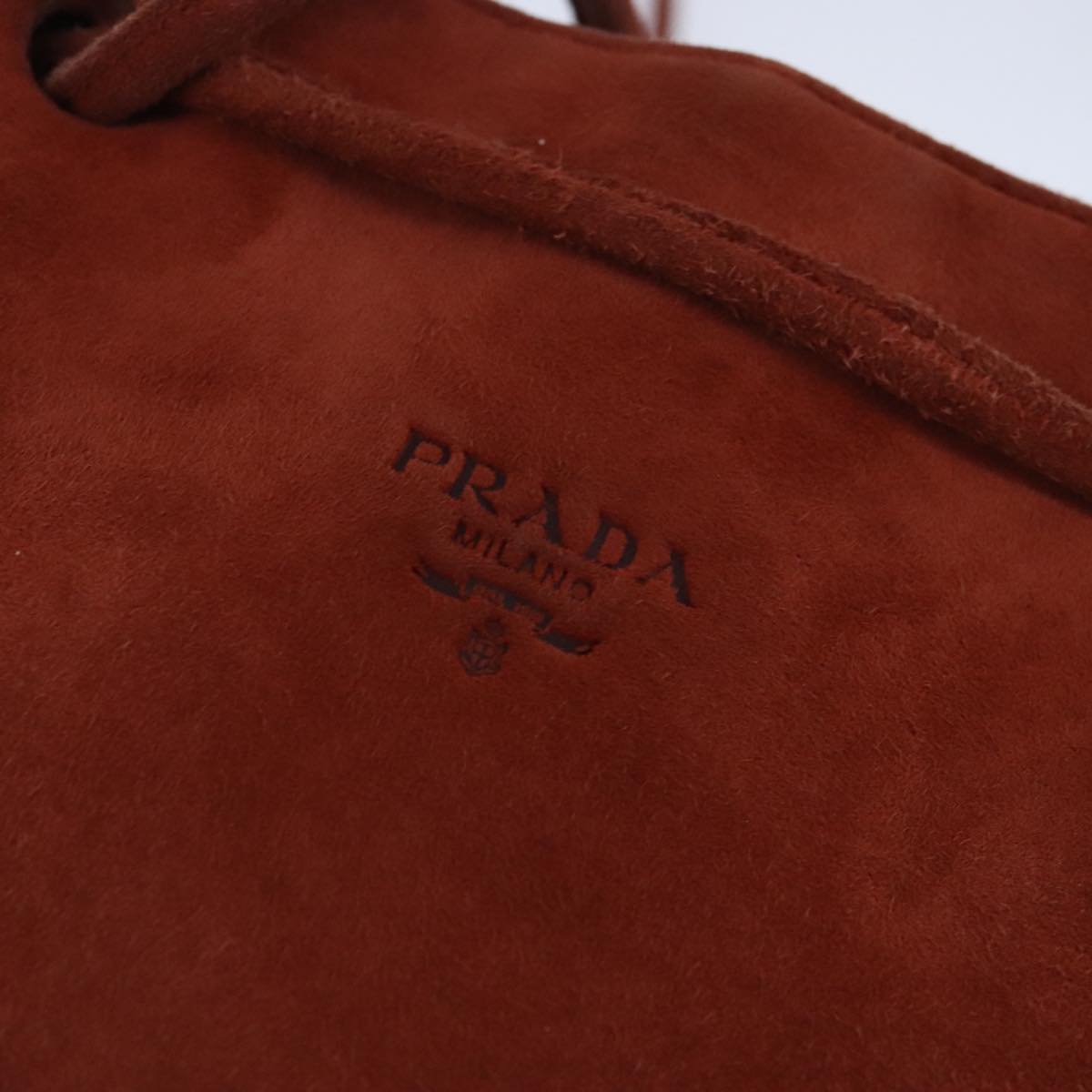 PRADA Shoulder Bag Suede Red Auth 103640