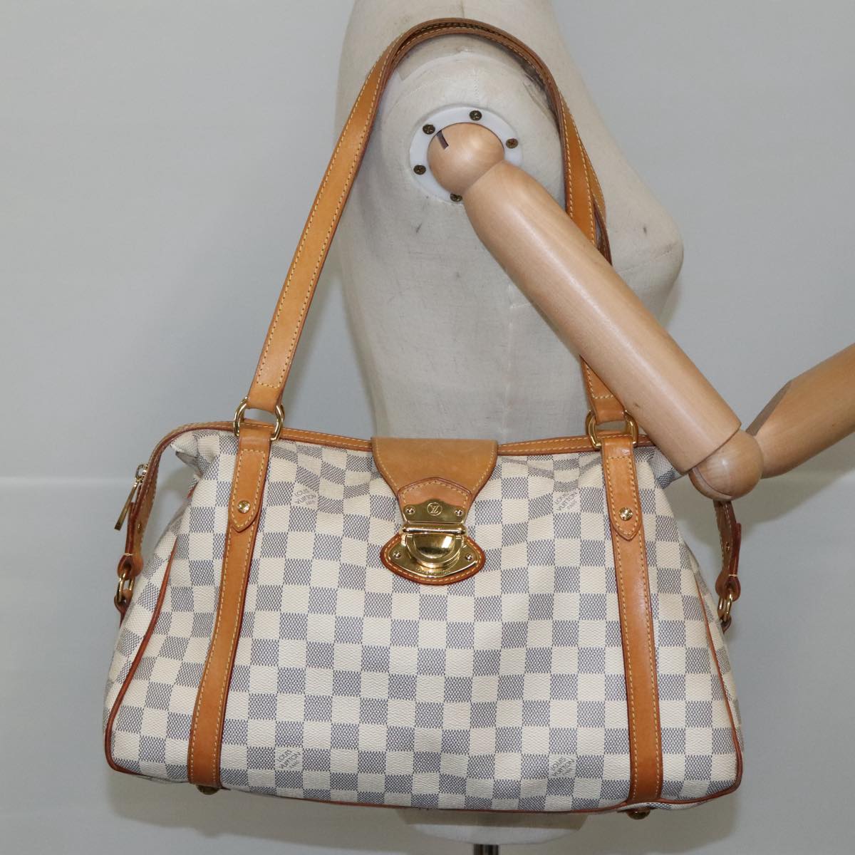 LOUIS VUITTON Damier Azur Stresa PM Tote Bag M51188 LV Auth 103643