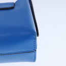 Salvatore Ferragamo Gancini Hand Bag Leather Blue Silver Auth 103652AM-17