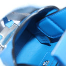 Salvatore Ferragamo Gancini Hand Bag Leather Blue Silver Auth 103652AM-21