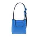 Salvatore Ferragamo Gancini Hand Bag Leather Blue Silver Auth 103652AM-2
