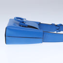 Salvatore Ferragamo Gancini Hand Bag Leather Blue Silver Auth 103652AM-4
