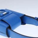Salvatore Ferragamo Gancini Hand Bag Leather Blue Silver Auth 103652AM-6