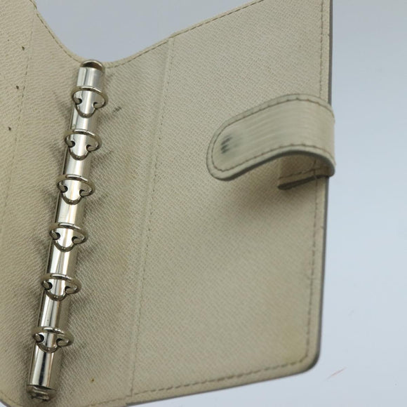 LOUIS VUITTON Epi Agenda PM Day Planner Cover White R2005J LV Auth 103668