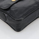 CELINE Shoulder Bag Leather Black Gold Auth 103691-14