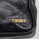 CELINE Shoulder Bag Leather Black Gold Auth 103691-17