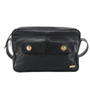CELINE Shoulder Bag Leather Black Gold Auth 103691-13