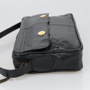 CELINE Shoulder Bag Leather Black Gold Auth 103691-4