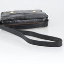 CELINE Shoulder Bag Leather Black Gold Auth 103691-7