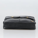 CELINE Shoulder Bag Leather Black Gold Auth 103691-5