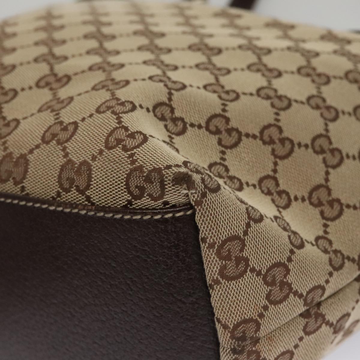 GUCCI GG Canvas Tote Bag Beige 153009 Auth 103706