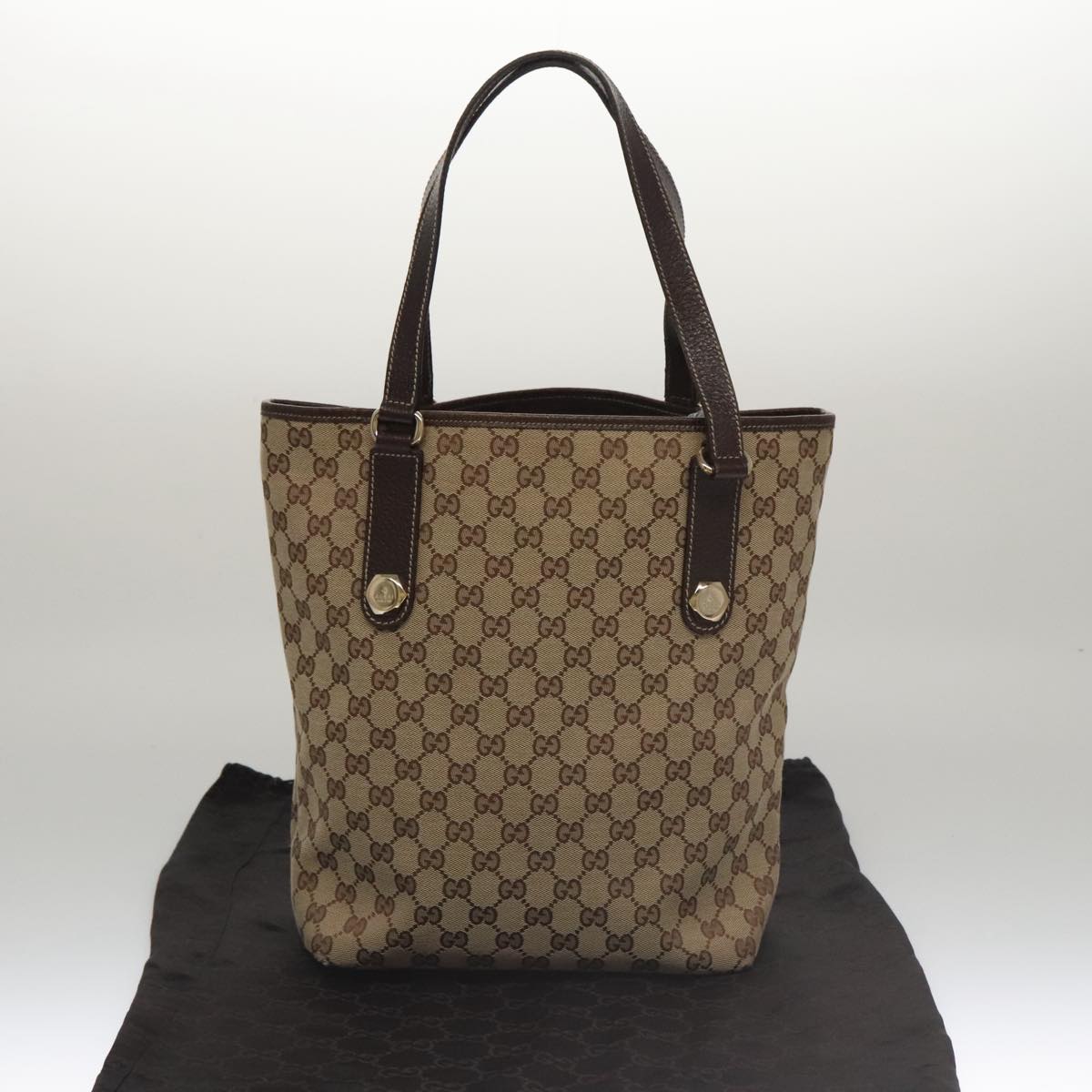 GUCCI GG Canvas Tote Bag Beige 153009 Auth 103706