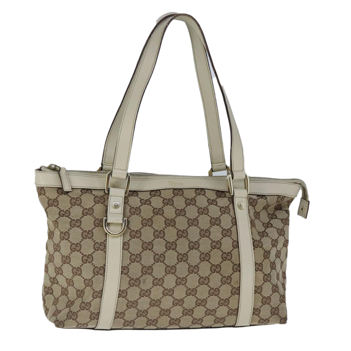 GUCCI GG Canvas Tote Bag Beige 141470 Auth 103707