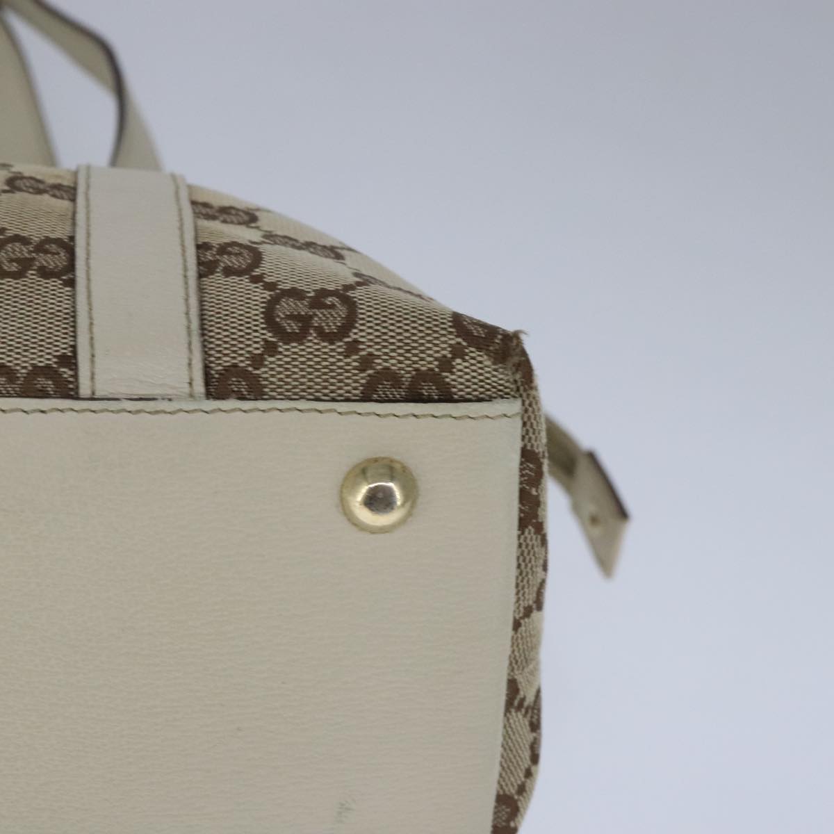 GUCCI GG Canvas Tote Bag Beige 141470 Auth 103707